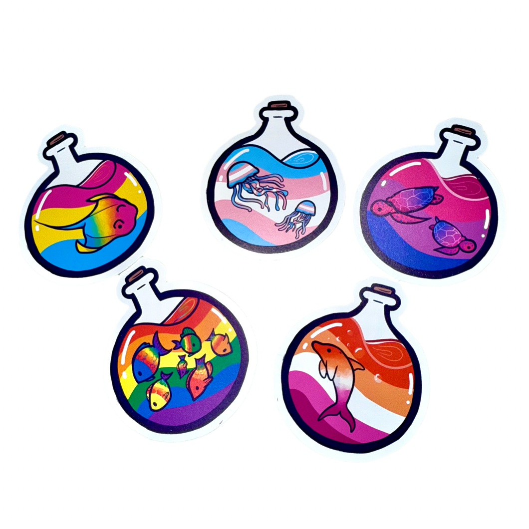 Sea Life Pride LGBT Stickers