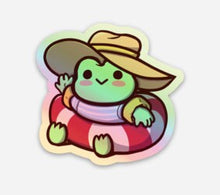 Load image into Gallery viewer, Holo Froggie Swim Sticker
