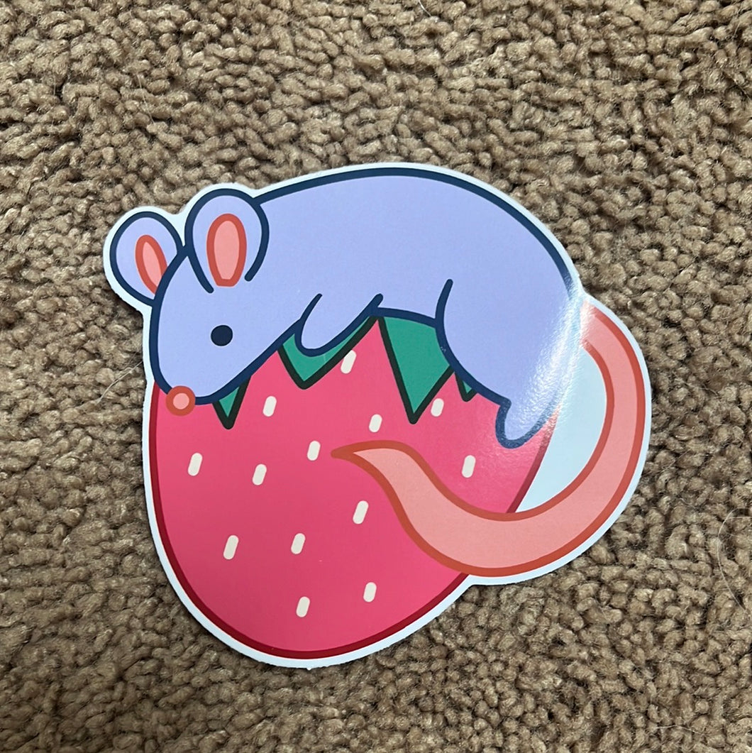 Rat Strawberry Sticker
